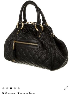 Marc Jacobs ‘Stam’ Designer Quilted Black Leather Kiss Lock Handbag 💗